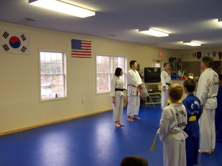 Receiving my black belt in TaeKwonDo