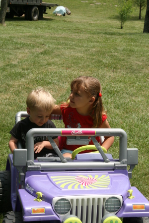 My son and daughter crusing togeter.