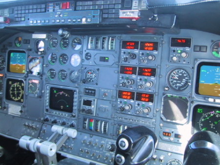 Learjet 55 Cockpit Inflight