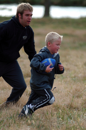 Tyler (6) at mother-in-laws manure bowl