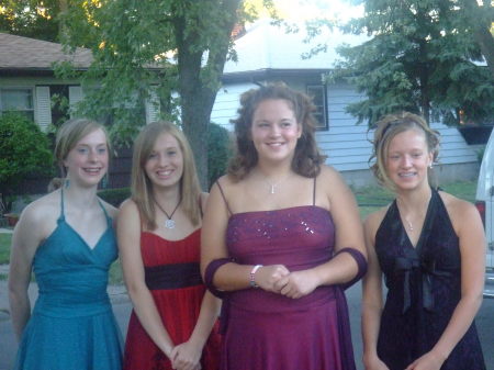 My daughter (red dress)& friends Homecoming 07