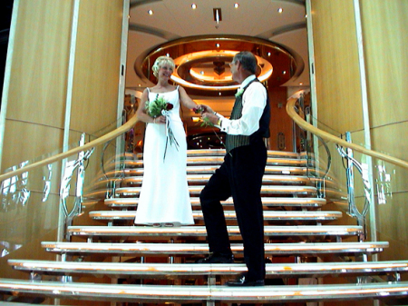 cruise wedding stairs