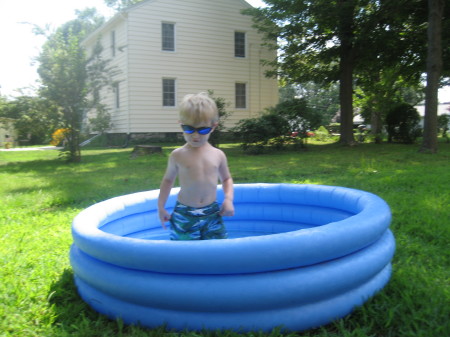 Hayden in the pool