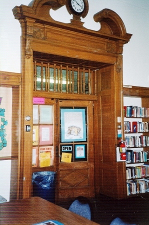 inside library door