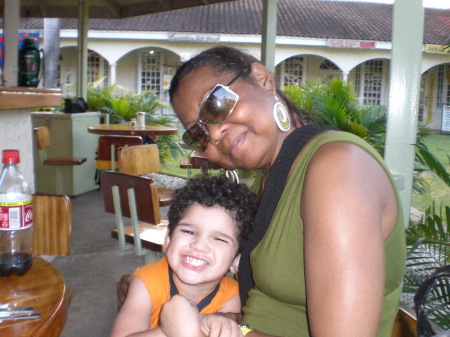 MY GRANDSON & I ON CHRISTMAS DAY IN JAMAICA