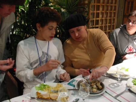 Escargots with a student 2003