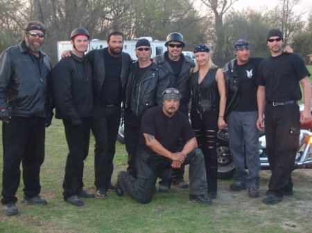 Bikers on set of The Missionary Man