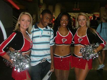 Benjamin with Falcon Cheerleaders