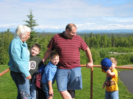 Everyone Posing at the Lodge