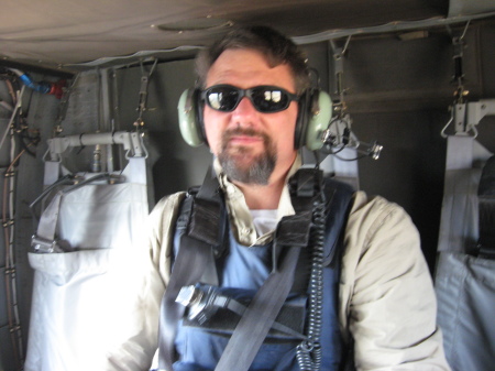 in helicopter in Iraq