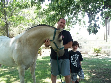 Justin with one of our horses