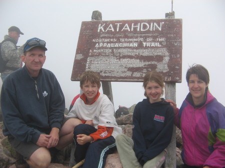 Brewer Family on top of Mount Katahdin!