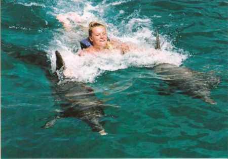 Morgan in Jamaica with the Dolphins