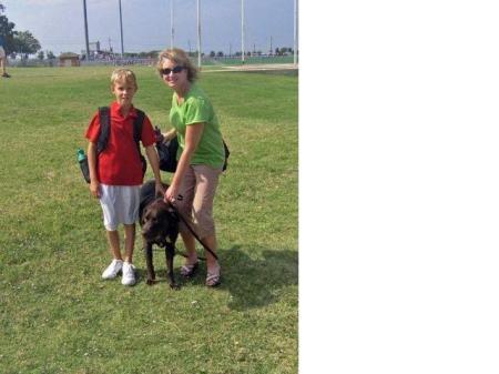 Preston, Mom & Newt at ZAT's tennis tourn.