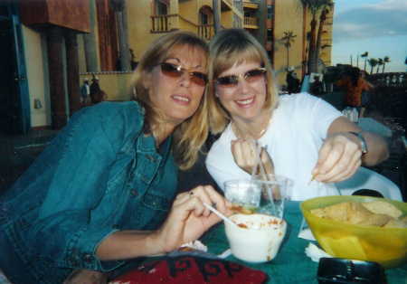 me, sister,chips, margaritas, mexico