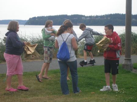 Kids enjoying helium from balloons!