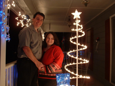 My husband and I on the porch.