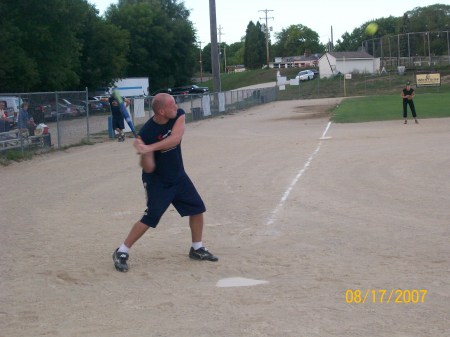 my son patrick swinging bat