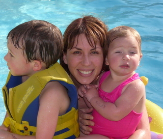 With my kids at the pool