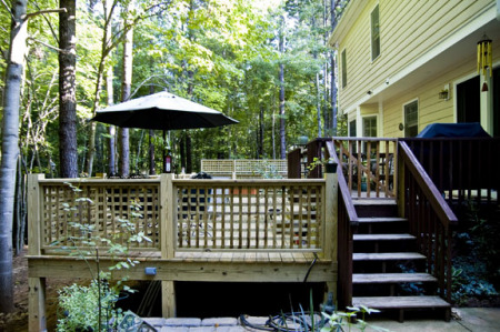 Side view of new deck