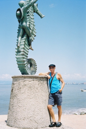 Seahorse statue Malecon Puerto Vallarta 2008