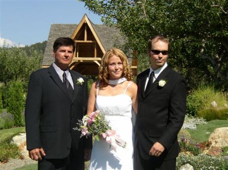 John with son Jason and wife Jenny at wedding
