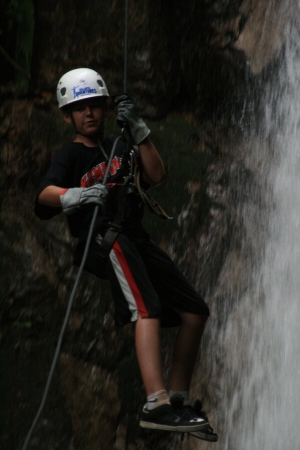 Joey free fall repelling