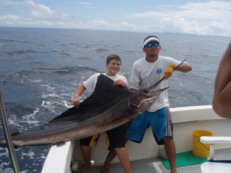 Blake sailfishing in Costa Rica