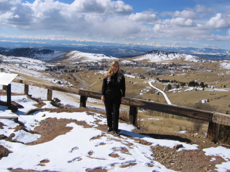 Nancy overlooking Cripple Creek, CO