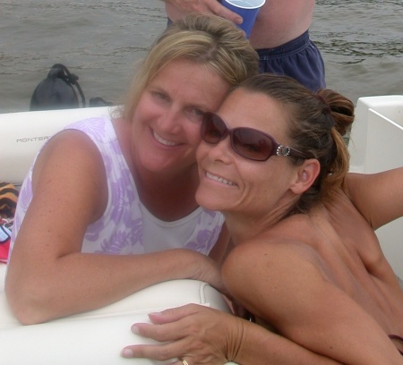 Kim and I boating