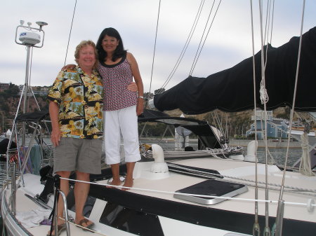 Ed and Molllie aboard Tara, Dana Point, CA