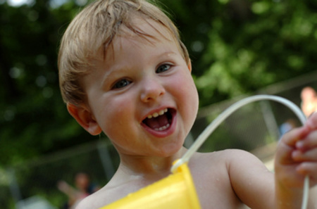 Ford at the pool.