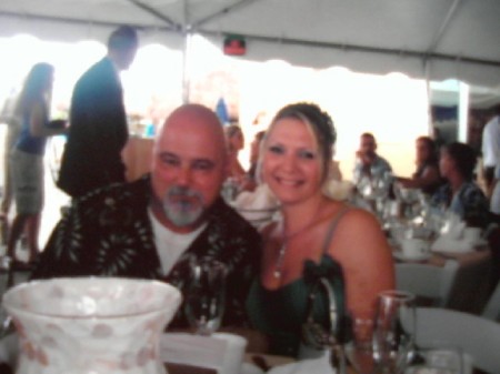 My husband and I at a wedding party