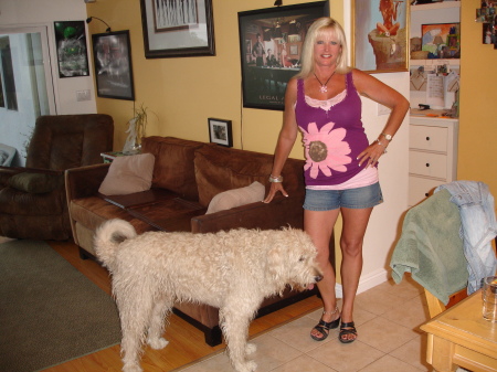 Joan and our dog Cody