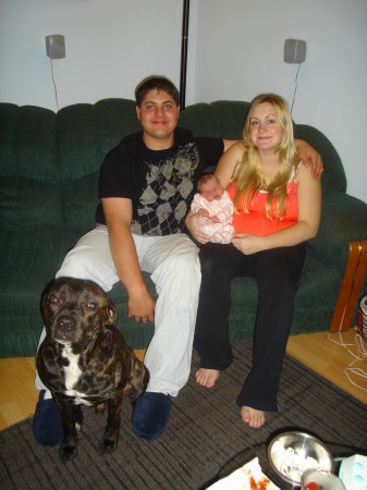 josh and charlotte with rowan and dog diesel