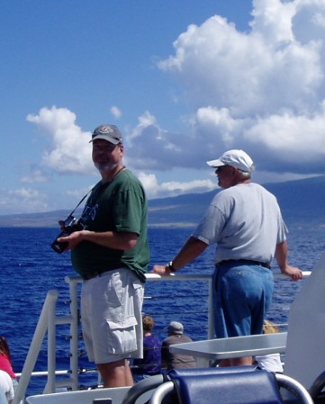 Bruce and Kevin whale watching in Hawaii