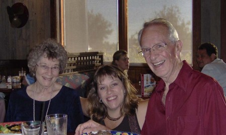 My parents and me on my Dads 80th bday!