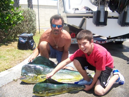 My husband and my son Tristen Fishing