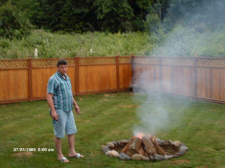 Doug in the back yard