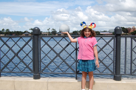 Allison holding up Epcot