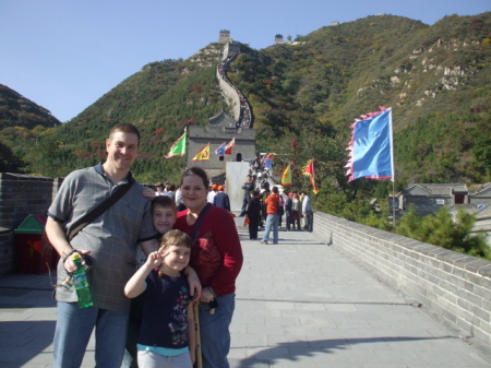 Climbing Great Wall of China