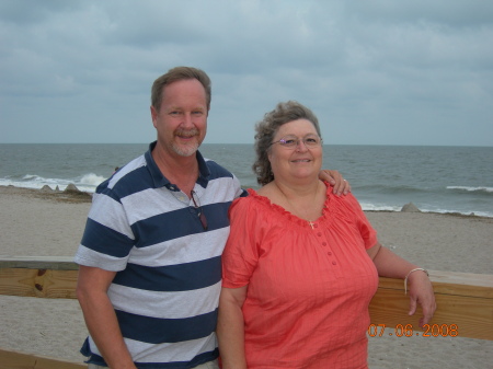 My wife, Linda, and me at Edisto Beach.