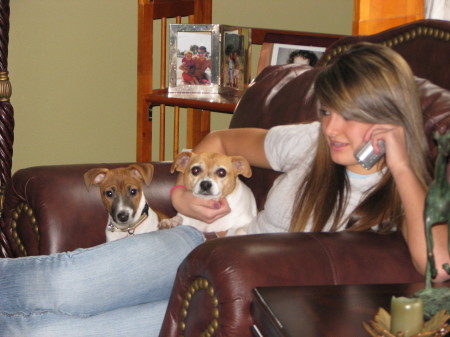 My daughter Madison with our 2 doggies