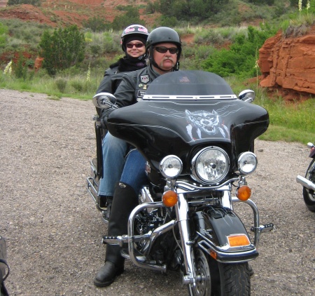 Us in Pala Duro Canyon on our Harley