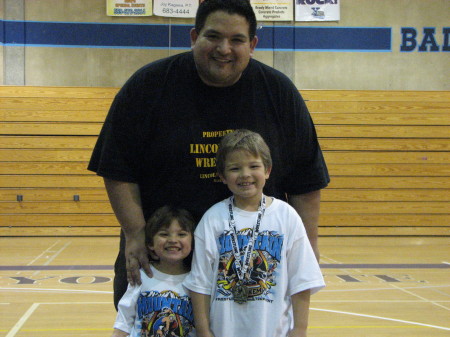 The boys and I at a wrestling tournament