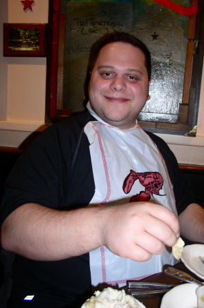 Stefan eating in Boston, Union Oyster House