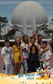 Me, my Wife and Kids at Epcot Walt Disney