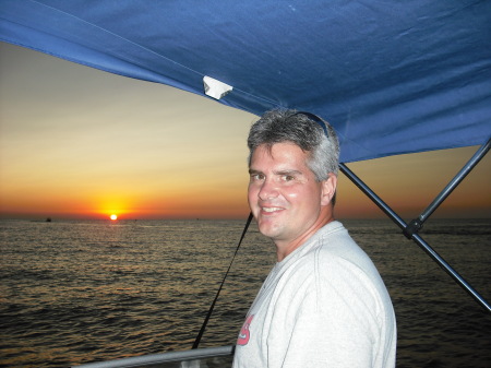 My husband Matt on Lake Erie at sunset