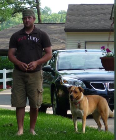 my husband Jake and the dog