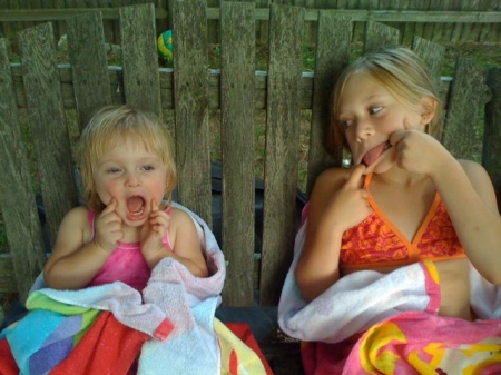 Natalie and Ainsleigh - my silly girls